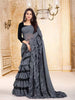 Georgette Saree for Women Ruffle and Frill Styles, Party Wear, Wedding Georgette Silk, Floral Print, Solid Plain Bollywood Designs